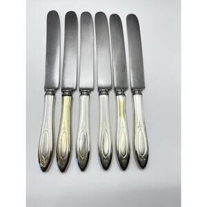 Vintage Oneida Silver Adam Silverplated Dinner Knives lot of 6 Community